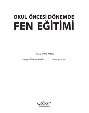 Okul Öncesinde Fen Eğitimi